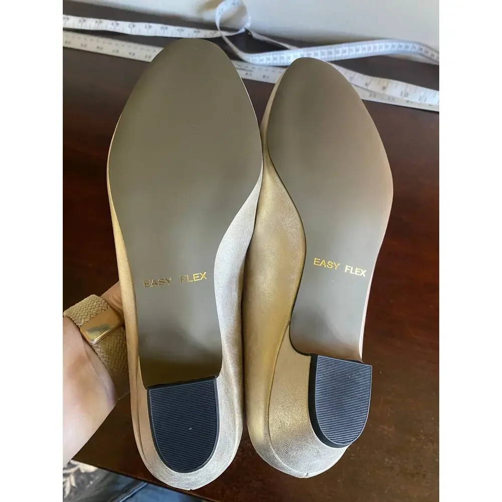 NWOT Easy Street Champagne Gold Pumps 10WW